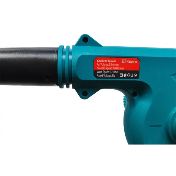 21V Soffiatore portatile per foglie da giardino senza fili con 2 batterie - Immagine 5