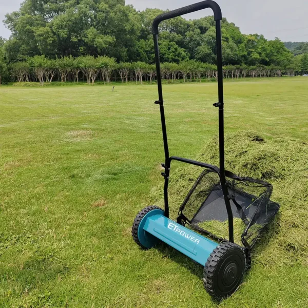 16-inch Portable Manual Lawn Push Reel Mower With Adjustable Blade Height - Image 7